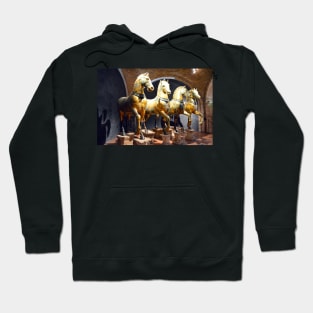 The Triumphal Quadriga of Horses sculpture in St Mark's Basilica, Venice Italy. Hoodie